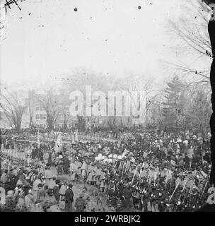 Washington, District of Columbia. Bei der zweiten Amtseinführung von Präsident Abraham Lincoln, Gardner, Alexander, 1821-1882, Fotograf, 4. März 1865, Lincoln, Abraham, 1809-1865, Einweihungen, Glasnegative, 1860-1870, Stereographen, 1860-1870, 1 negativ: Glas, Stereograph, feuchtes Kollodion, 4 x 10 Zoll Stockfoto