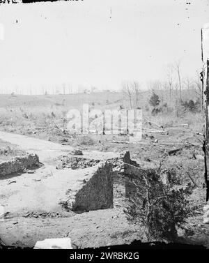 Bull Run, Va Ruinen der Steinbrücke, flussaufwärts, Foto vom östlichen Kriegsschauplatz, First Bull Run, Juli 1861., Barnard, George N., 1819-1902, Fotograf, 1862. März, Vereinigte Staaten, Geschichte, Bürgerkrieg, 1861-1865, Transport, Stereographen, 1860-1870., Stereographen, 1860-1870, Nass-Kollodion-negative, 1 negativ (2 Platten): Glas, Stereograph, Nass-Kollodion Stockfoto