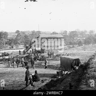 Arlington Heights, Virginia Blockhaus in der Nähe der Aqueduct Bridge, Foto von Washington, 1862-1865, die Hauptstadt im Krieg., zwischen 1861 und 1865, Washington (D.C.), Geschichte, Bürgerkrieg, 1861-1865, Militäranlagen, Stereographen, 1860-1870., Stereographen, 1860-1870, nasses Kollodion negativ, 1 negativ: Glas, Stereogramm, nasses Kollodion Stockfoto