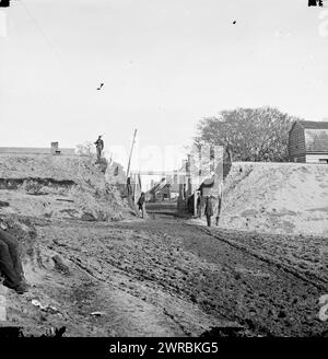 Yorktown, Virginia. Hafen von Sally im Zentrum des südwestlichen Point of Enrenchments, 1862., Vereinigte Staaten, Geschichte, Bürgerkrieg, 1861-1865, Glasnegative, 1860-1870., Stereographen, 1860-1870, Glasnegative, 1860-1870, 1 negativ (2 Platten): Glas, Stereogramm, nasses Kollodion Stockfoto