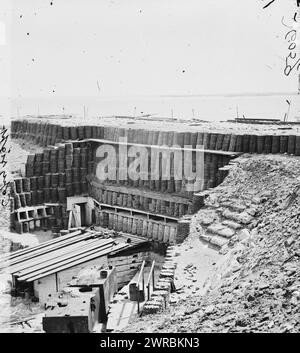 Charleston, South Carolina. Innenansicht von Fort Sumter, 1865., Vereinigte Staaten, Geschichte, Bürgerkrieg, 1861-1865, Glasnegative, 1860-1870., Stereographen, 1860-1870, Glasnegative, 1860-1870, 1 negativ (2 Platten): Glas, Stereogramm, nasses Kollodion Stockfoto