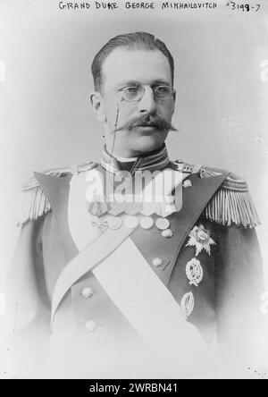 Großherzog Georg Michailowitsch, Foto zeigt Großherzog Georg Michailowitsch von Russland (1863-1919)., zwischen ca. 1910 und ca. 1915, Glasnegative, 1 negativ: Glas Stockfoto