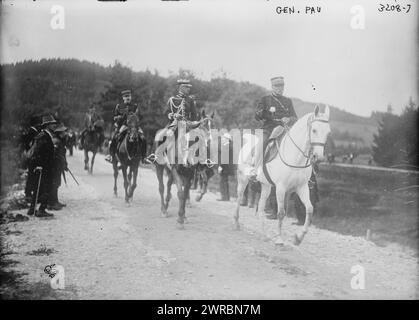 General Pau, Foto zeigt den französischen General Paul Marie Cesar Gerald Pau, (1848-1932), zu Beginn des Ersten Weltkrieges, 19. Oktober 1914, Weltkrieg, 1914-1918, Glasnegative, 1 negativ: Glas Stockfoto