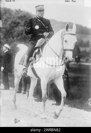 General Pau, Foto zeigt den französischen General Paul Marie Cesar Gerald Pau (1848–1932), vermutlich zu Beginn des Ersten Weltkriegs, ca. 1914 Aug., Weltkrieg, 1914-1918, Glasnegative, 1 negativ: Glas Stockfoto