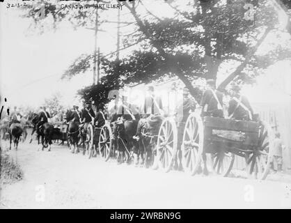 Kanadische Artillerie, Foto zeigt kanadische Soldaten während des Ersten Weltkriegs, zwischen ca. 1914 und ca. 1915, Weltkrieg, 1914-1918, Glasnegative, 1 negativ: Glas Stockfoto