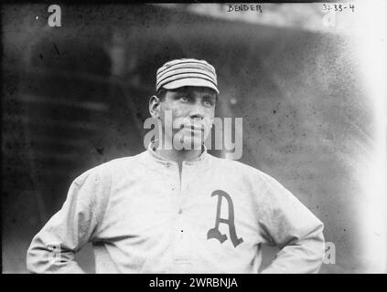 Chief Bender, Philadelphia AL (Baseball), 1913, Glas-negative, 1 negativ: Glas Stockfoto