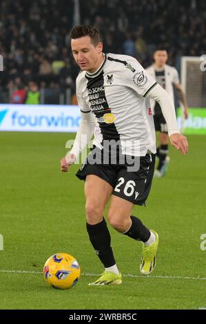 11. März 2024, Stadio Olimpico, Roma, Italien; Fußball der Serie A; Lazio versus Udinese; Florian Thauvin von Udinese Stockfoto