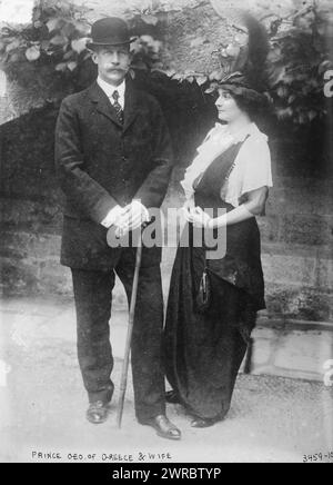 Prince Geo. Von Griechenland und Ehefrau, Foto zeigt Prinz Georg von Griechenland und Dänemark (1869-1957) und seine Frau Autorin und Psychoanalytikerin Prinzessin Marie Bonaparte (1882-1962)., zwischen ca. 1910 und ca. 1915, Glasnegative, 1 negativ: Glas Stockfoto