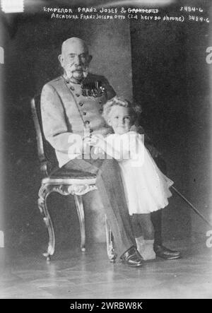Kaiser Franz Josef und Erzherzog Franz Joseph Otto (2. Thronfolger), zwischen ca. 1910 und ca. 1915, Glasnegative, 1 negativ: Glas Stockfoto