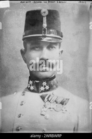 Kommandeur Eduard von Boehm-Ermolli, Foto zeigt den österreichischen Feldmarschall Eduard Freiherr von Böhm-Ermolli (1856–1941), der während des Ersten Weltkriegs in der österreichisch-ungarischen Armee diente, 1915, Glasnegative, 1 negativ: Glas Stockfoto