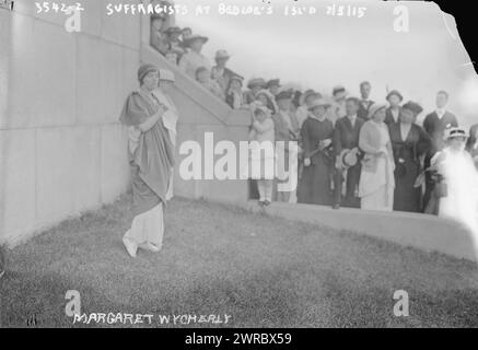 Suffragisten auf Bedloe's Isl'd, Margaret Wycherly, zwischen ca. 1910 und ca. 1915, Bedloe's Isle, Glasnegative, 1 negativ: Glas Stockfoto