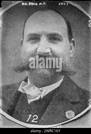 WM Brace, M.P. Halbton, Foto zeigt den Labour-Politiker William Brace (1865–1947), der ein walisischer Gewerkschafter war. 1910 und ca. 1920, Glasnegative, 1 negativ: Glas Stockfoto