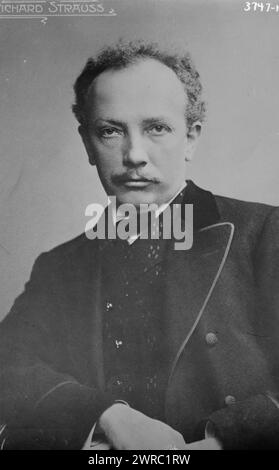 Richard Strauss, Foto zeigt den Komponisten und Dirigenten Richard Strauss (1864–1949)., zwischen ca. 1915 und ca. 1920, Glasnegative, 1 negativ: Glas Stockfoto