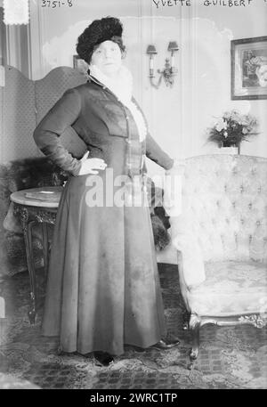 Yvette Guilbert, Foto zeigt die französische Kabarettsängerin und Schauspielerin Yvette Guilbert (1865-1944)., 6. Juni 1922, Glasnegative, 1 negativ: Glas Stockfoto