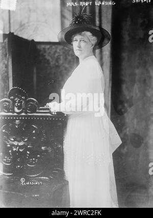 Frau Robt Lansing, Foto zeigt Frau Eleanor (Foster) Lansing (1866–1934), die Ehefrau von Robert Lansing, US-Außenminister unter Präsident Woodrow Wilson, zwischen ca. 1915 und ca. 1920, Glasnegative, 1 negativ: Glas Stockfoto