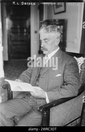 R.L. Borden, Foto zeigt Sir Robert Laird Borden (1854–1937), Premierminister von Kanada von 1911 bis 1920, zwischen ca. 1915 und ca. 1920, Glasnegative, 1 negativ: Glas Stockfoto