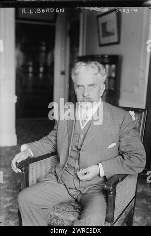 R.L. Borden, Foto zeigt Sir Robert Laird Borden (1854–1937), Premierminister von Kanada von 1911 bis 1920, zwischen ca. 1915 und ca. 1920, Glasnegative, 1 negativ: Glas Stockfoto