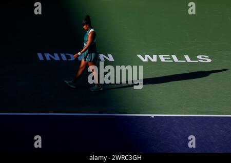 11. März 2024 Naomi Osaka aus Japan im Kampf gegen Elise Mertens aus Belgien während der BNP Paribas Open in Indian Wells, CA. Charles Baus/CSM Stockfoto