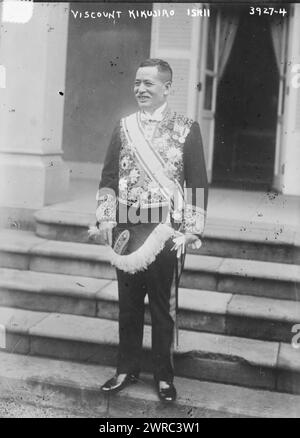 Viscount Kikusiro Ishii, Foto zeigt Viscount Ishii Kikujirō (1866–1945), einen japanischen Diplomaten, der zwischen 1915 und 1916 als Außenminister Japans diente. 1915 und ca. 1920, Glasnegative, 1 negativ: Glas Stockfoto