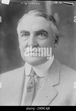 W.G. Harding, Foto zeigt Warren Gamaliel Harding (1865–1923), Präsident der Vereinigten Staaten, als er US-Senator war., 1916. Oktober, Glas-negative, 1 negativ: Glas Stockfoto