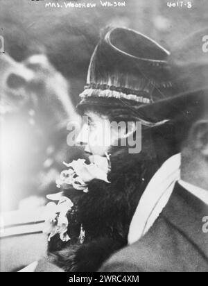 Mrs. Woodrow Wilson, Foto zeigt Präsident Woodrow Wilsons zweite Ehefrau Edith Bolling galt Wilson (1872-1961). 1915 und ca. 1920, Glasnegative, 1 negativ: Glas Stockfoto