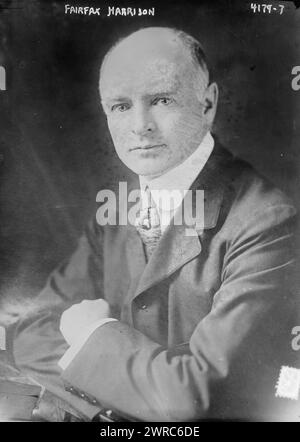 Fairfax Harrison, Foto zeigt den US-amerikanischen Anwalt, Geschäftsmann und Schriftsteller Reginald Fairfax Harrison (1869–1938), der als Präsident der Southern Railway Company fungierte., 14. April 1917, Glass negative, 1 negative: Glass Stockfoto