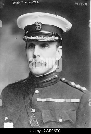 General F. S. Maude, Foto zeigt den britischen Generalleutnant Sir Frederick Stanley Maude (1864–1917), der während des Ersten Weltkriegs in Mesopotamien diente. 1915 und 1917, Glasnegative, 1 negativ: Glas Stockfoto