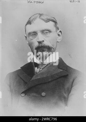 Wm. O’Brien, Foto zeigt William O’Brien (1852–1928), einen irischen Nationalisten, Journalisten und Politiker, der an der Landreform und Heimatherrschaft in Irland beteiligt war. 1915 und ca. 1920, Glasnegative, 1 negativ: Glas Stockfoto