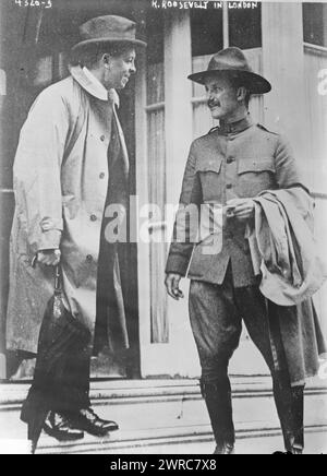 K. Roosevelt in London, Foto zeigt Kermit Roosevelt (1889–1943), einen Sohn von Präsident Theodore Roosevelt, der als Offizier im Ersten Weltkrieg diente, 1917 oder 1918, Weltkrieg, 1914–1918, Glass negative, 1 negativ: Glas Stockfoto