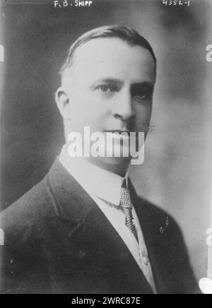 F.B. Shipp, Foto zeigt Fred (Frederic) B. Shipp aus Pittsburgh, der als Sekretär der Young Men’s Christian Association (YMCA) diente. 1915 und ca. 1920, Glasnegative, 1 negativ: Glas Stockfoto