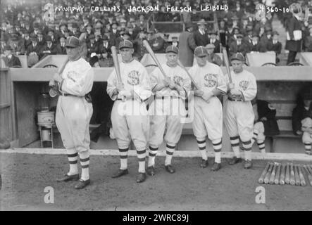 Eddie Murphy, John 'Shano' Collins, Joe Jackson, Happy Felsch und Nemo Leibold, Chicago AL bei 1917 World Series (Baseball), 1917, Glass negative, 1 negativ: Glass Stockfoto