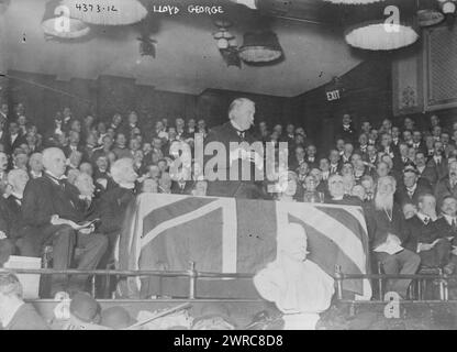 Lloyd George, Foto zeigt David Lloyd George, 1. Earl Lloyd-George of Dwyfor (1863–1945), der von 1916 bis 1922 Premierminister war. 1915 und ca. 1920, Glasnegative, 1 negativ: Glas Stockfoto