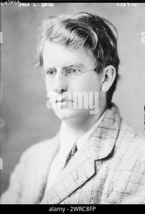 John L. Baird, Foto zeigt den schottischen Ingenieur John Logie Baird (1888–1946), der an der Erfindung des Fernsehens arbeitete., 18. März 1927, Glasnegative, 1 negativ: Glas Stockfoto