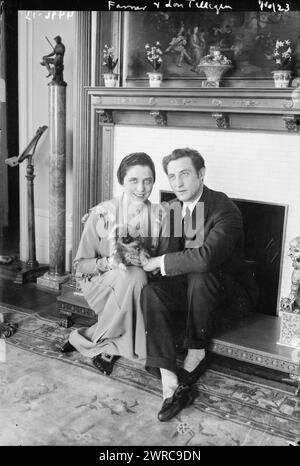 Farrar & Lou Tellegen, Foto zeigt die amerikanische Sopransängerin Geraldine Farrar (1882–1967) mit ihrem Ehemann, Schauspieler und Drehbuchautor Lou Tellegen (1881–1934)., zwischen 1916 und ca. 1920, Glasnegative, 1 negativ: Glas Stockfoto