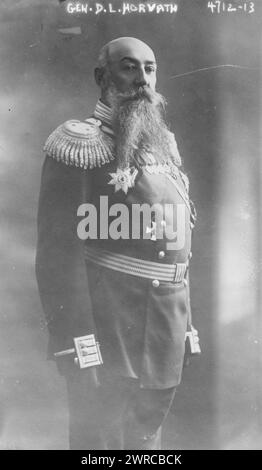 General D.L. Horvath, Foto zeigt General Dmitri Leonidowitsch Horvath (1858–1937), der Eisenbahningenieur war und als Vizegouverneur in der russischen Armee diente. 1915 und ca. 1920, Glasnegative, 1 negativ: Glas Stockfoto