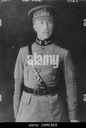 König Albert, Foto zeigt Albert I. (1875–1934), König der Belgier von 1909 bis 1934., 8. Oktober 1918, Glasnegative, 1 negativ: Glas Stockfoto