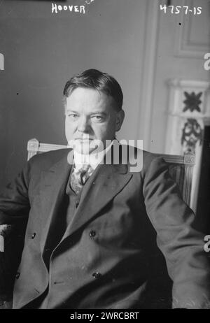 Hoover, Foto: Herbert Hoover (1874–1964), Direktor der US-amerikanischen Lebensmittelbehörde, zwischen ca. 1915 und ca. 1920, Glasnegative, 1 negativ: Glas Stockfoto