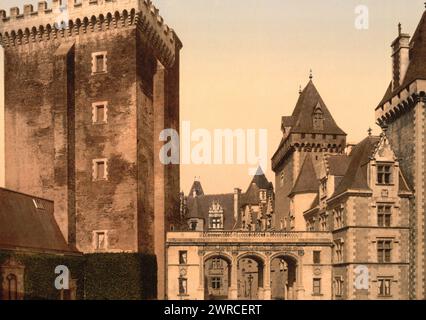 Die Burg von der Ostfront, Pau, Pyrenäen, Frankreich, zwischen ca. 1890 und ca. 1900., Farbe, 1890-1900 Stockfoto
