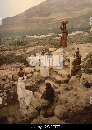 Der Brunnen des samariters (Sichem), Napulus, Heiliges Land (d. h. Nablus, West Bank), zwischen ca. 1890 und ca. 1900., Farbe, 1890-1900 Stockfoto