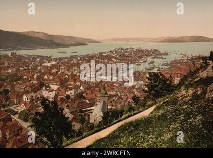 Allgemeine Ansicht von Fjeldveien, Bergen, Norwegen, zwischen ca. 1890 und ca. 1900., Norwegen, Bergen, Farbe, 1890-1900 Stockfoto