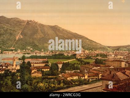 Como, von der Eisenbahn, Comer See, Italien, zwischen ca. 1890 und ca. 1900., Italien, Como, Farbe, 1890-1900 Stockfoto