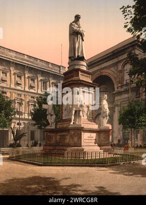 Denkmal für Leonardo da Vinci, Mailand, Italien, zwischen ca. 1890 und ca. 1900., Italien, Mailand, Farbe, 1890-1900 Stockfoto