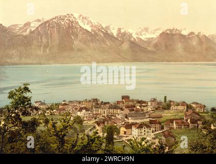 Montreux, Savoyen, Genfer See, Schweiz, zwischen ca. 1890 und ca. 1900., Farbe, 1890-1900 Stockfoto