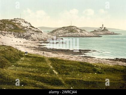 Murbles Head Lighthouse, Mumbles, Wales, zwischen ca. 1890 und ca. 1900., Wales, Mumbles, Farbe, 1890-1900 Stockfoto