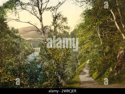 Pass von Killiecrankie, Queen's View, Schottland, zwischen ca. 1890 und ca. 1900., Schottland, Killiecrankie, Color, 1890-1900 Stockfoto