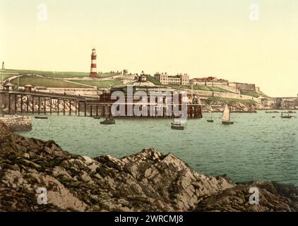 Die Hoe, vom Rusty Anchor, Plymouth, England, zwischen ca. 1890 und ca. 1900., England, Plymouth, Color, 1890-1900 Stockfoto