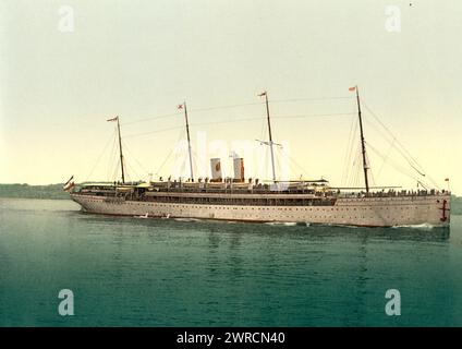 Kaiser Wilhelm II.', Bild zeigt das norddeutsche Lloyd-Dampfschiff Kaiser Wilhelm II, das 1889 zwischen ca. 1890 und ca. 1900., Schiffe, Farbe, 1890-1900 Stockfoto