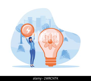 Kreislaufwirtschaft. Nachhaltiges Wirtschaftswachstum. Moderne Illustration des flachen Vektors Stock Vektor