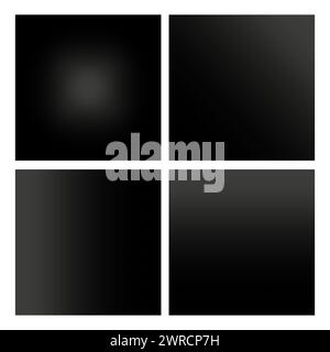 Gruppe von Hintergründen mit schwarzem Farbverlauf. Vektorabbildung. EPS 10. Stock Vektor