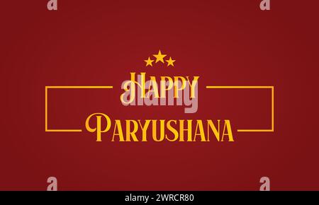 Happy Paryushana Stilvoller Text Desig Stock Vektor